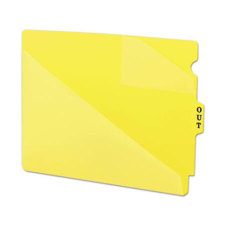 Smead OUT GUIDES W/DIAGONAL-CUT POCKETS, POLY, LETTER, YELLOW, 50PK 61966